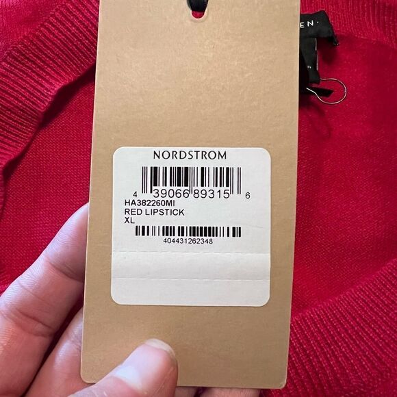 NWT!  Halogen Pima cotton blend red  sweater‎ - Picture 6 of 13